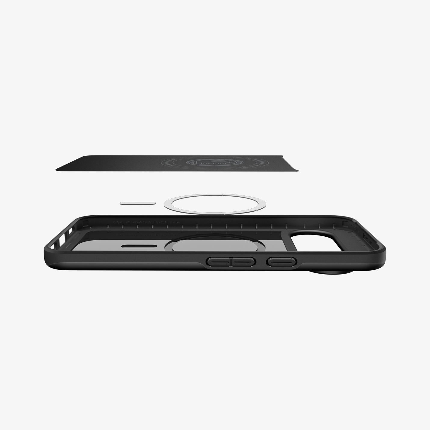 ACS09722 - GajPXL Thin Fit (MagFit) in black showing the multiple layers of case with device