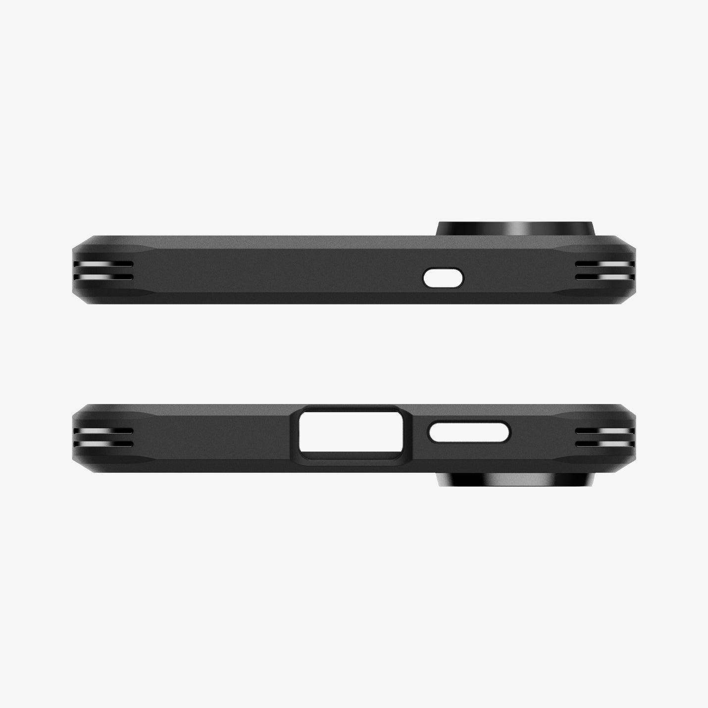ACS09422 - Galaxy S25 Edge Case Tough Armor AI (MagFit) in Black showing the top and bottom