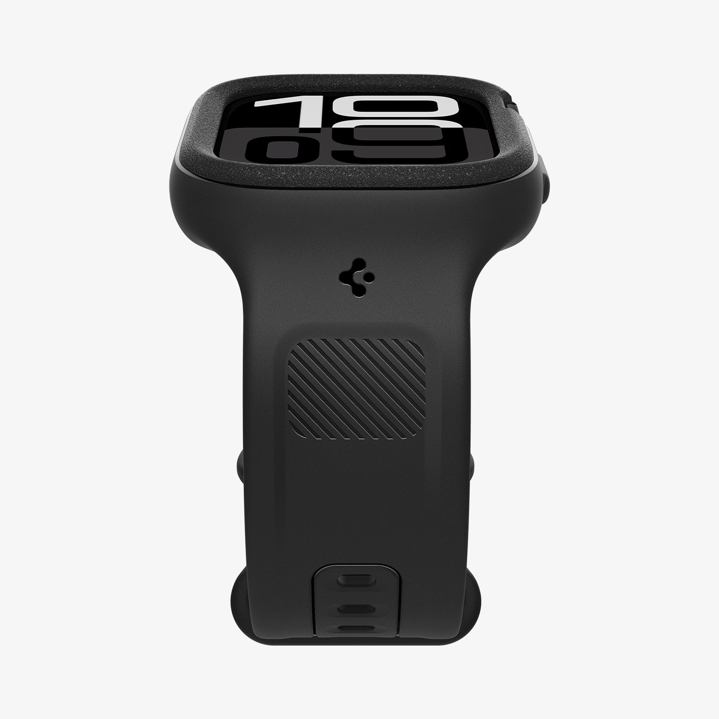 ACS09391 - Apple Watch 10 (46mm) Case Vault Pro in Matte Black showing the partial front and partial side