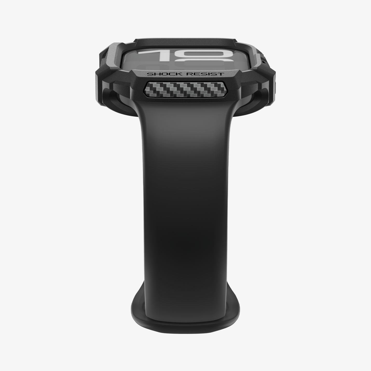 ACS10491 - Apple Watch 10/11 (42mm) Rugged Armor 2 in Matte Black showing bottom with band