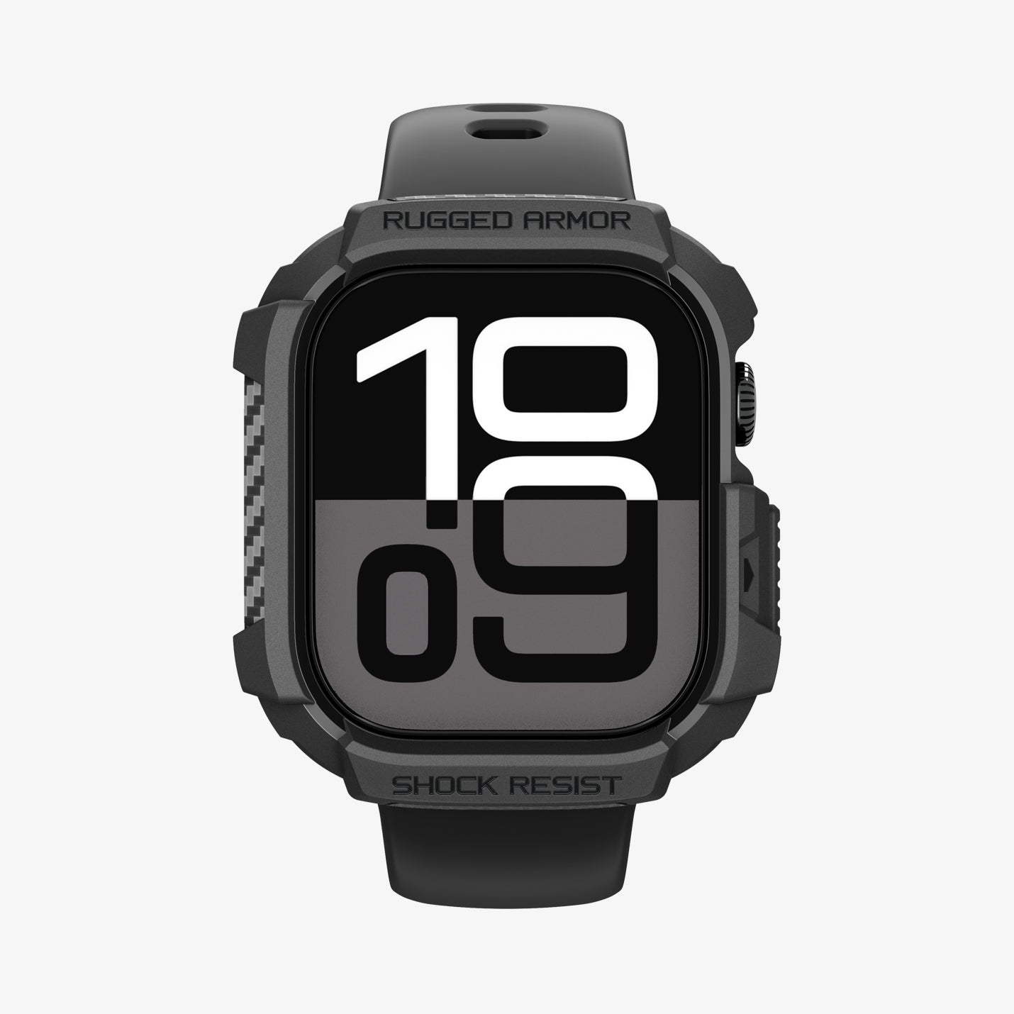 ACS10491 - Apple Watch 10/11 (42mm) Rugged Armor 2 in Matte Black showing the front