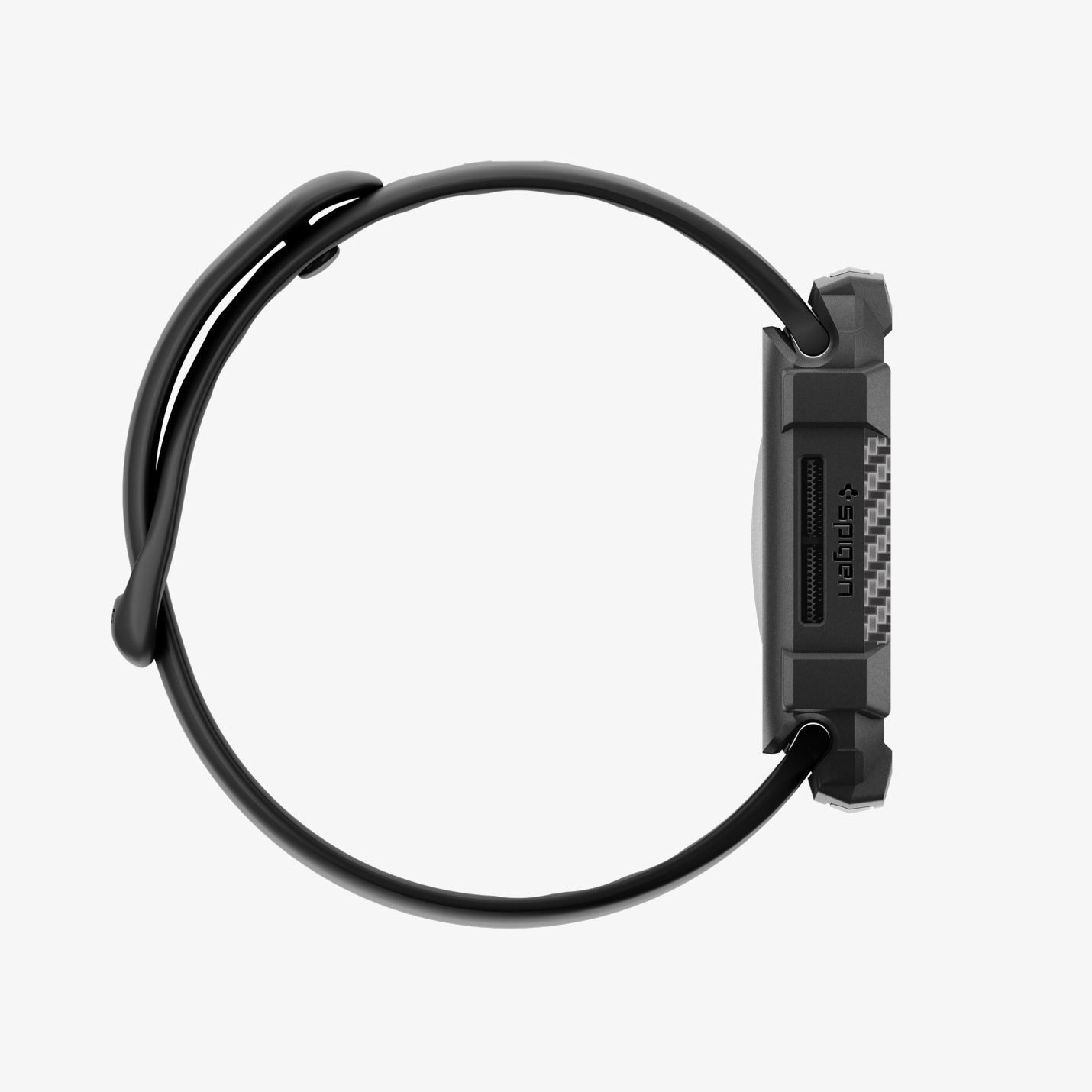 ACS10491 - Apple Watch 10/11 (42mm) Rugged Armor 2 in Matte Black showing the side