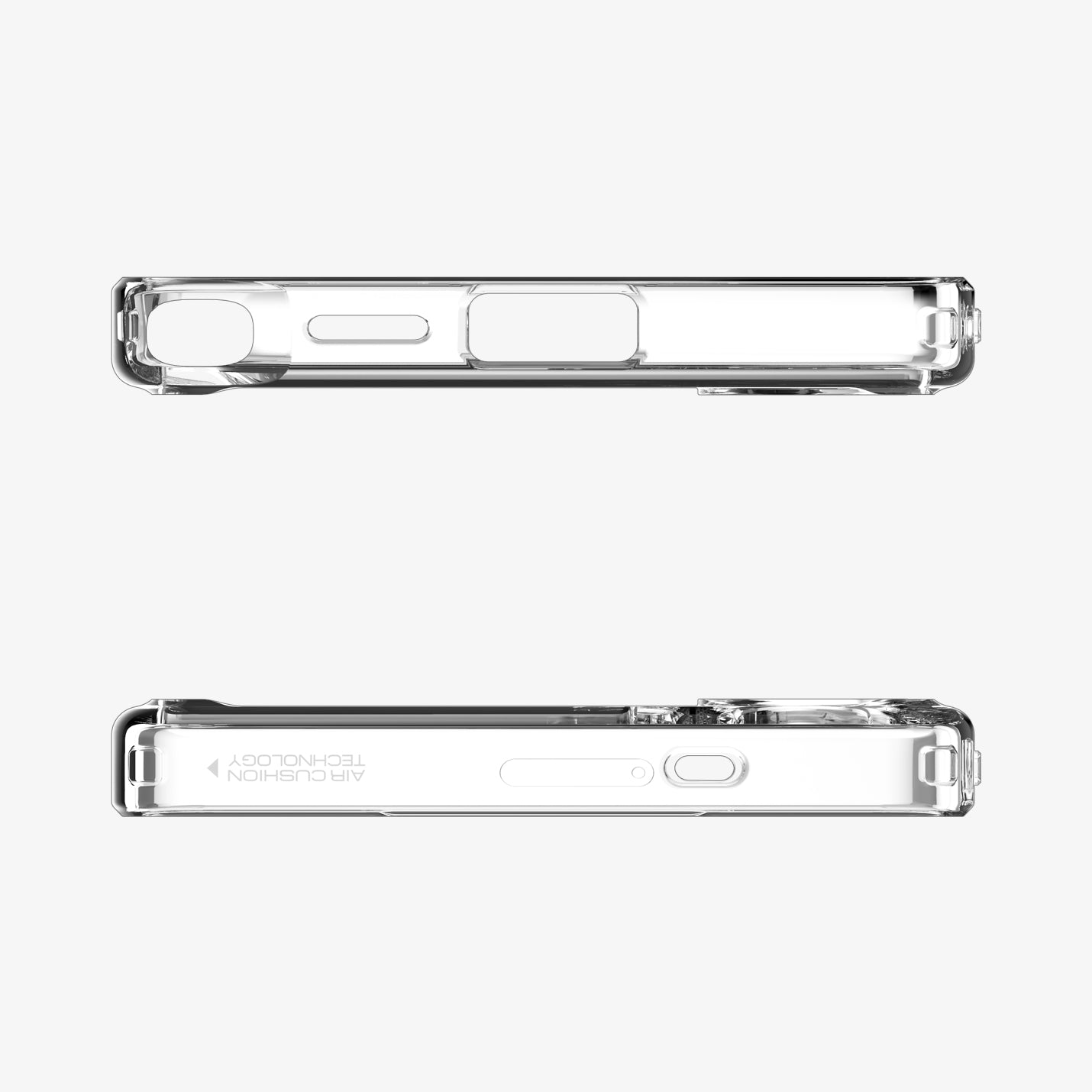 ACS08958 - Galaxy S25 Ultra Case Ultra Hybrid Metal Ring Zero One (MagFit) in Zero One White showing the top and bottom