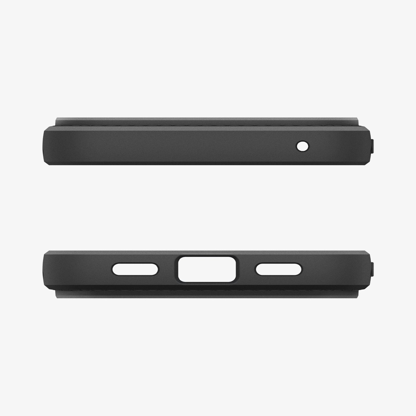 ACS09737 - GajPXL Case Liquid Air in matte black showing the top and bottom