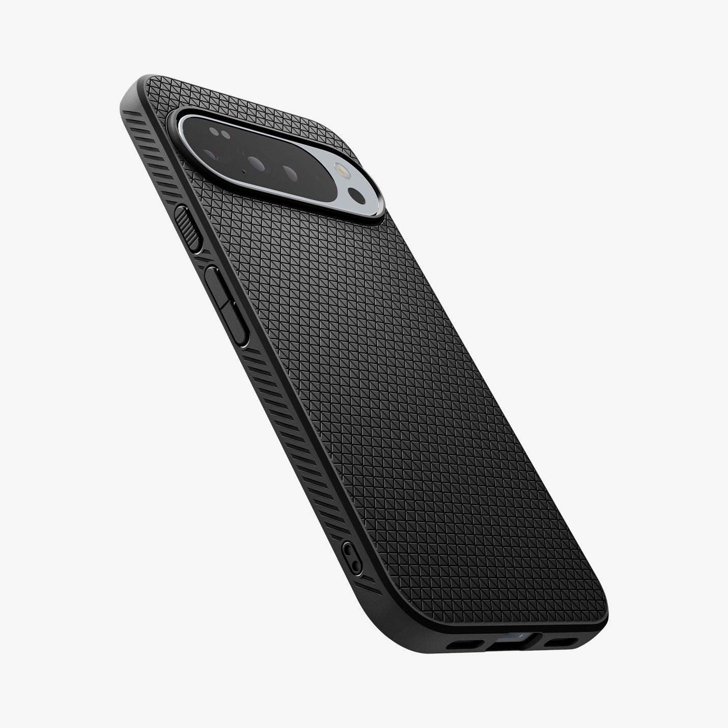 ACS09737 - GajPXL Case Liquid Air in matte black showing the back and partial side