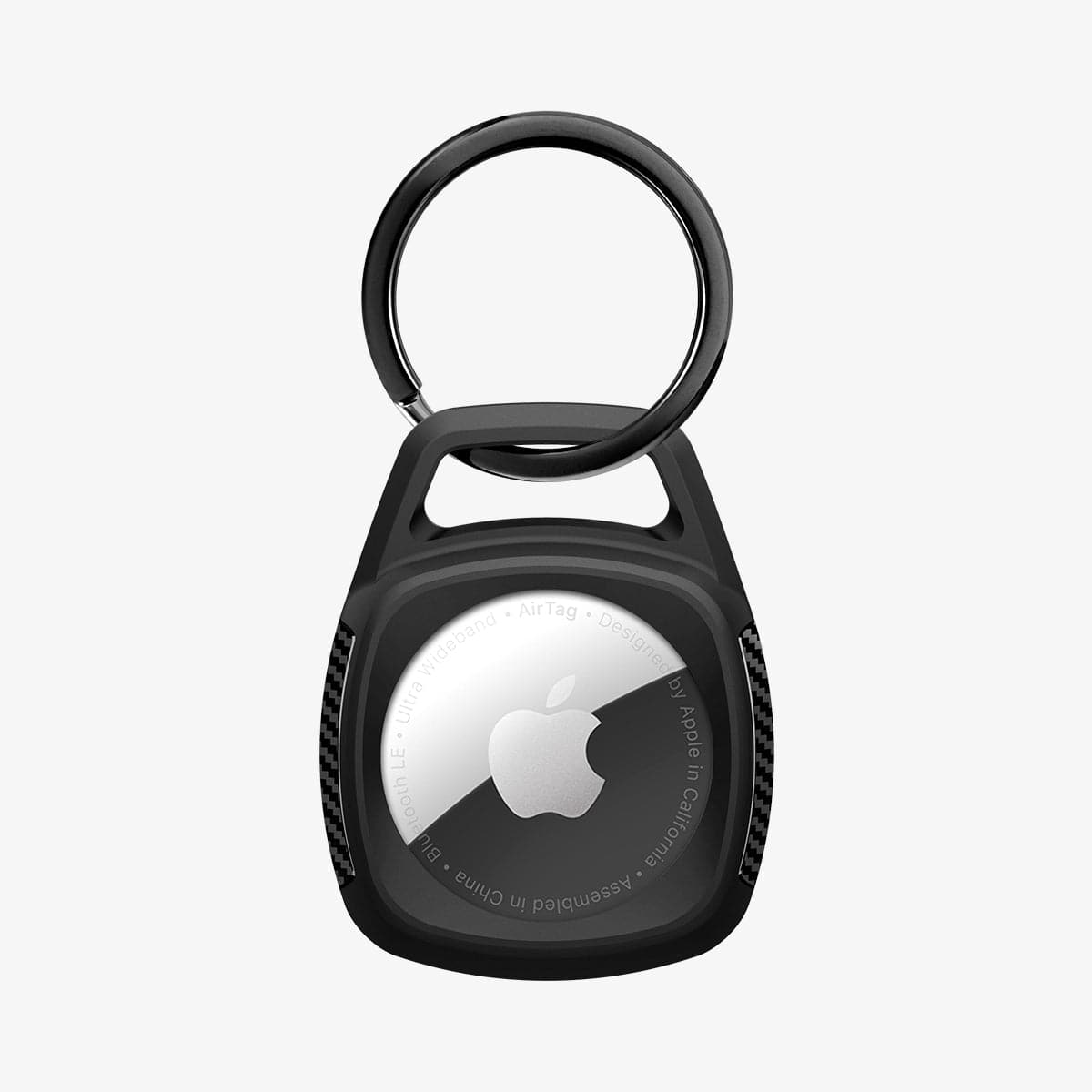 AMP01565 - AirTag Case Rugged Armor showing the back with keyring