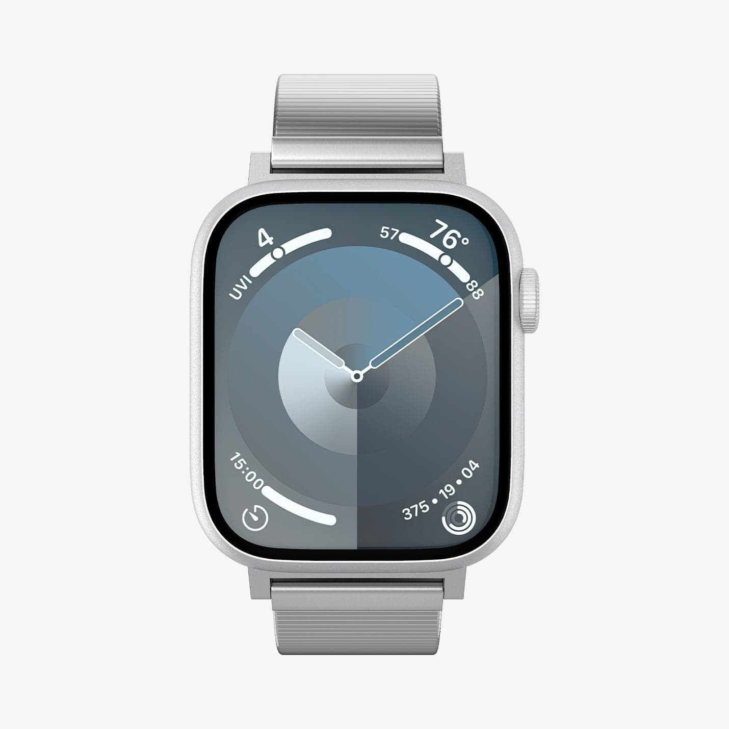 AMP07224 - Apple Watch (41mm) Sleek Link in Silver showing the front