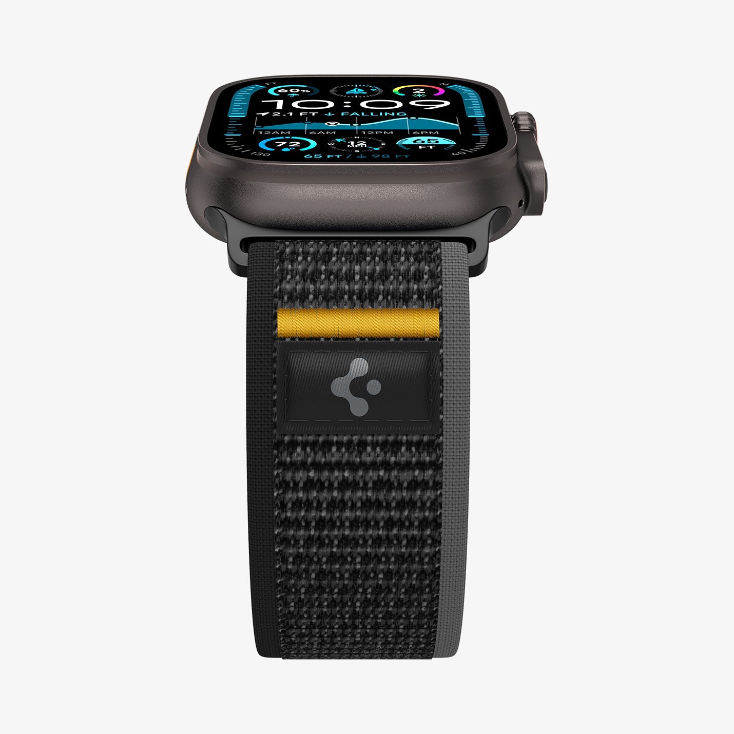 AMP09033 - Apple Watch 10 (46mm) Athlex Air in Active Black showing the partial front and partial side
