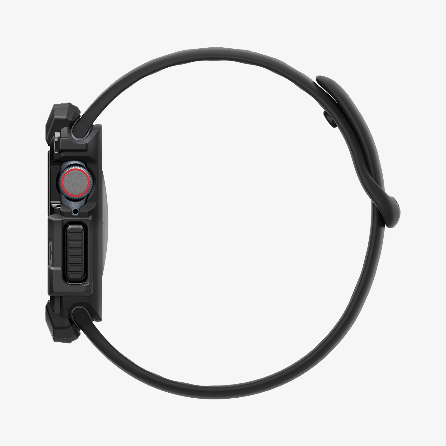 ACS08597 - Apple Watch 10 (46mm) Case Rugged Armor in Matte Black showing the side