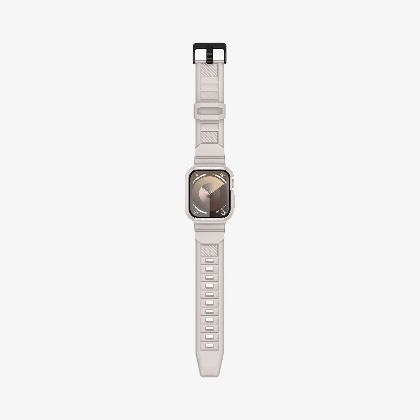 ACS07386 - Apple Watch (45mm) Rugged Armor Pro in Dune Beige showing the front and sides laid-out flat
