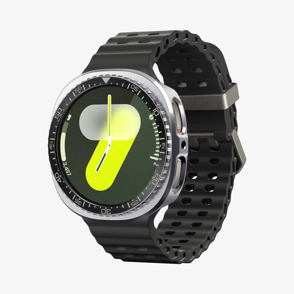 ACS10010 - Galaxy Watch 8 Bezel Tune Pro in black showing the front and partial side