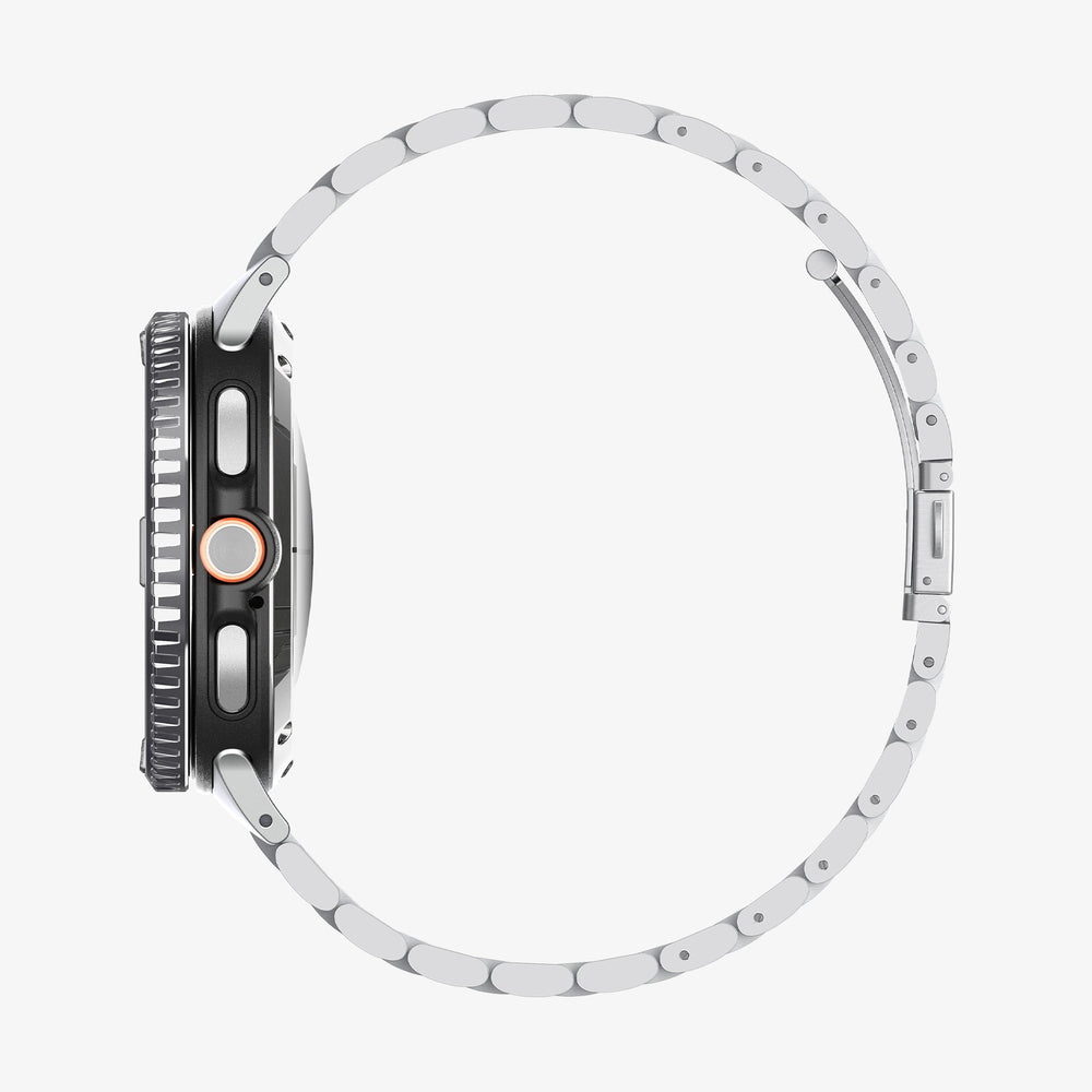 ACS10015 - Galaxy Watch 8 46mm Bezel Tune in sliver showing the side