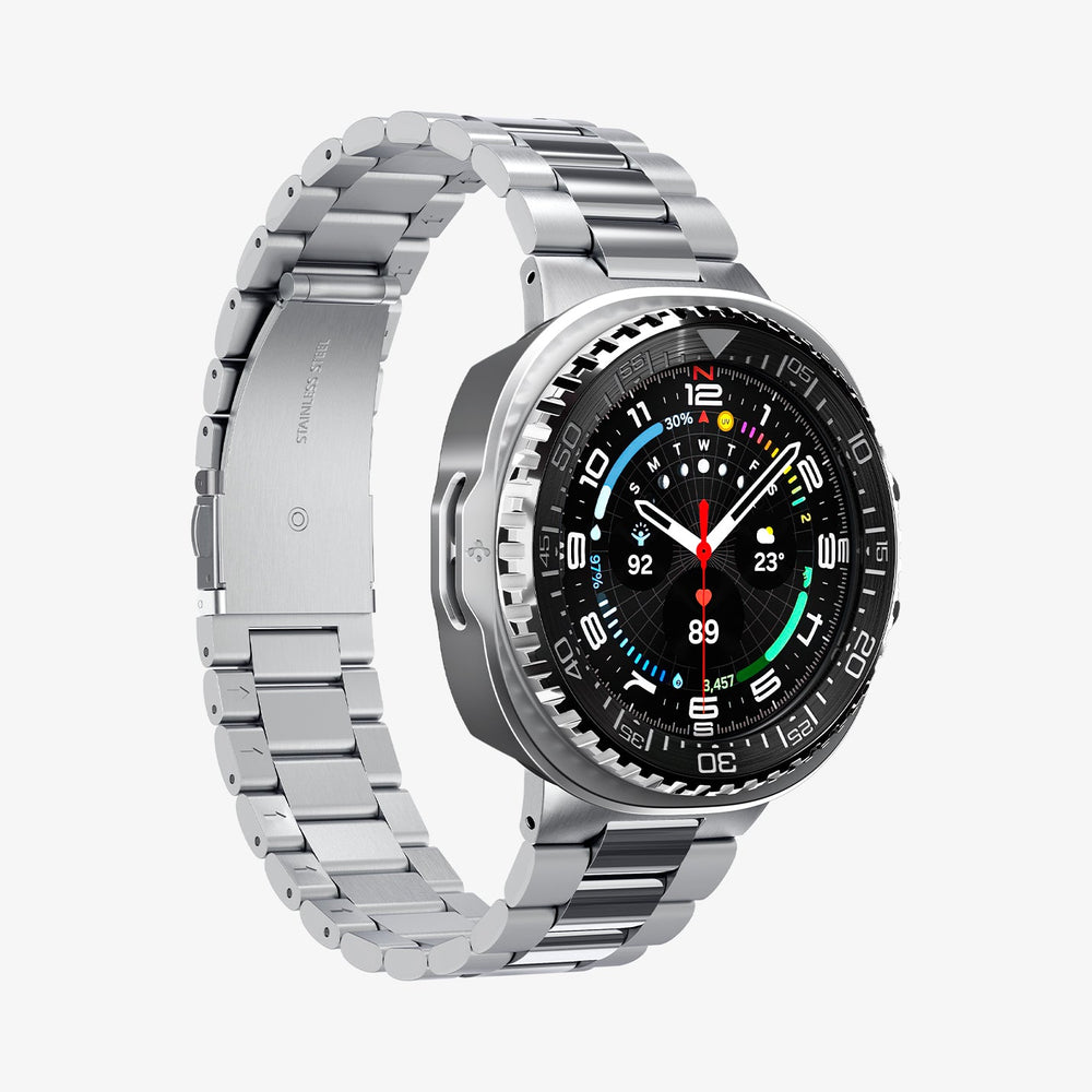ACS10016 - Galaxy Watch 8 Bezel Tune Pro in black showing the front and partial side