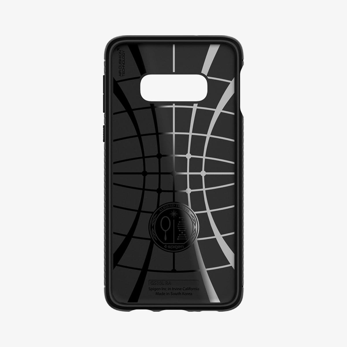 609CS25837 - Galaxy S10e Rugged Armor Case in black showing the inside of case