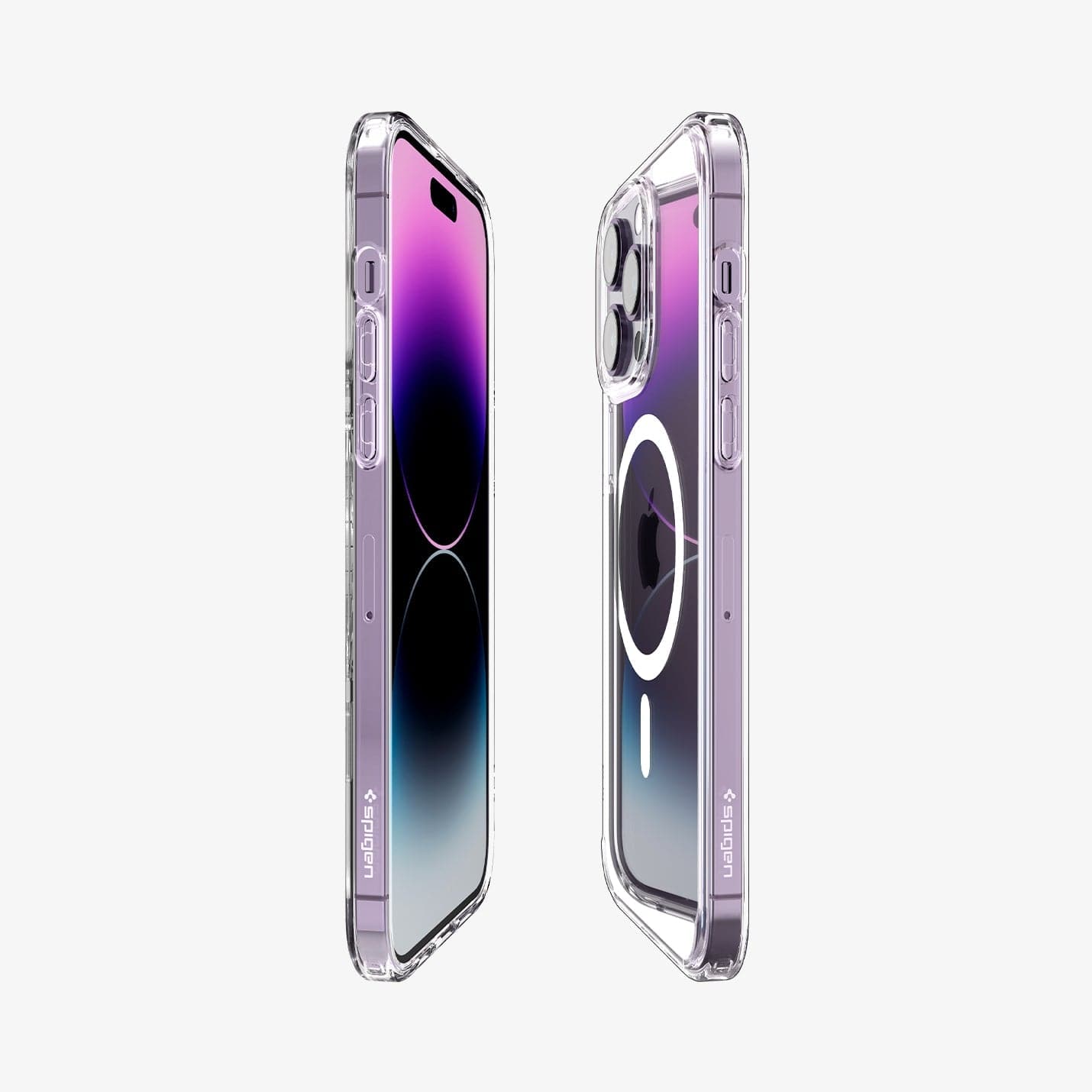 ACS04643 - iPhone 14 Pro Max Case Ultra Hybrid (MagFit) in white showing the sides, partial back and front