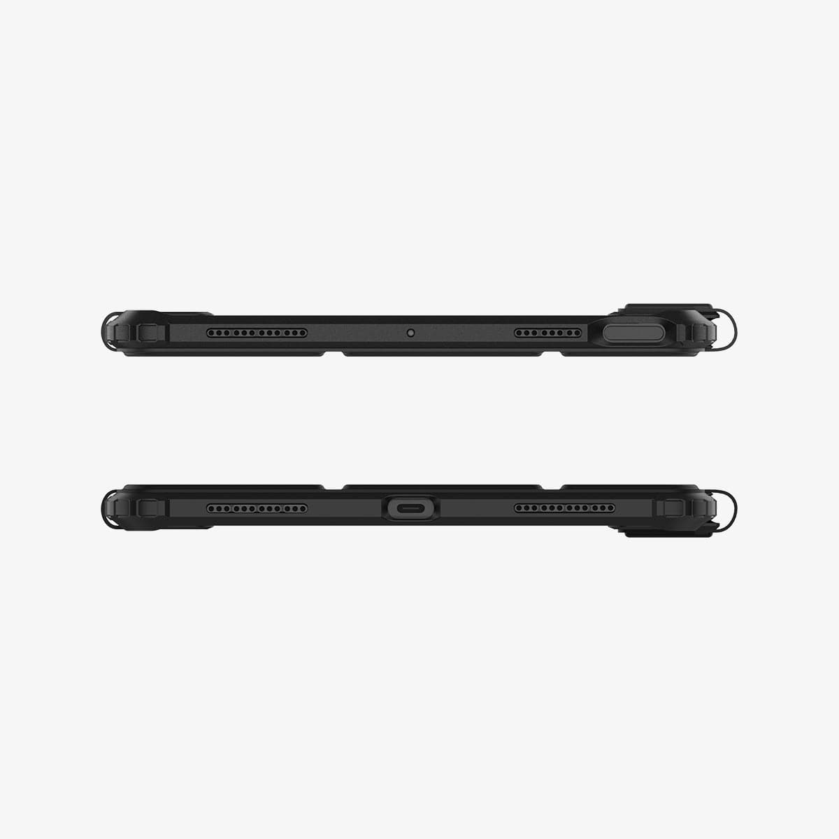 ACS05281 - iPad Air 10.9" (2022 / 2020) Case Ultra Hybrid Pro in black showing the top and bottom with precise cutouts