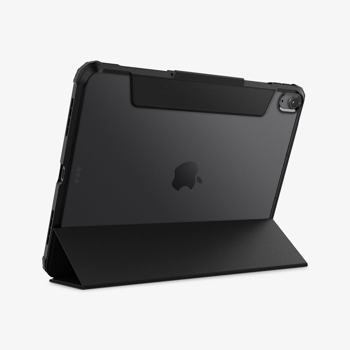 ACS05281 - iPad Air 10.9" (2022 / 2020) Case Ultra Hybrid Pro in black showing the back with device propped up by built in kickstand