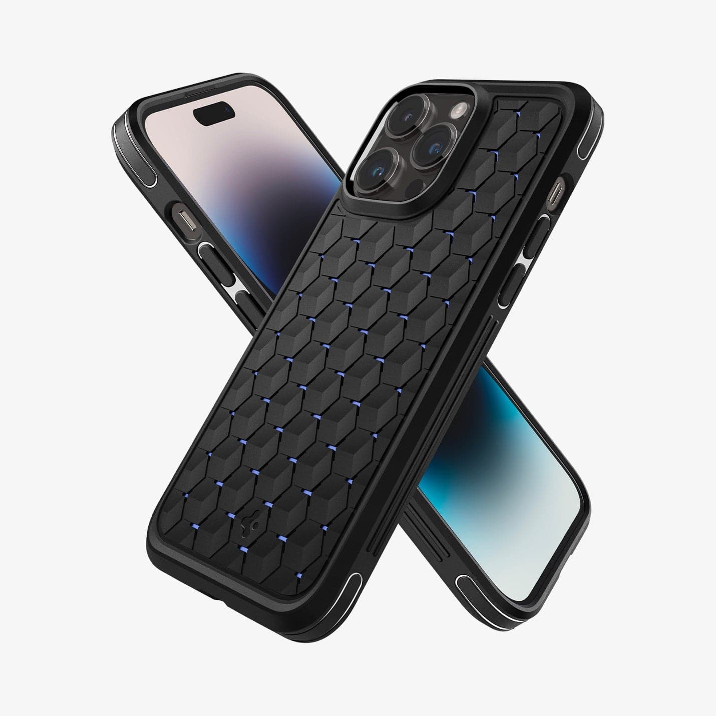 ACS04998 - iPhone 14 Pro Case Cryo Armor in matte black showing the back, sides and front