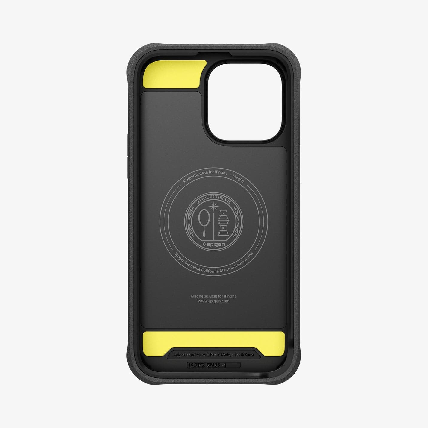 ACS04852 - iPhone 14 Pro Max Case Geo Armor 360 (MagFit) in black showing the inside of case
