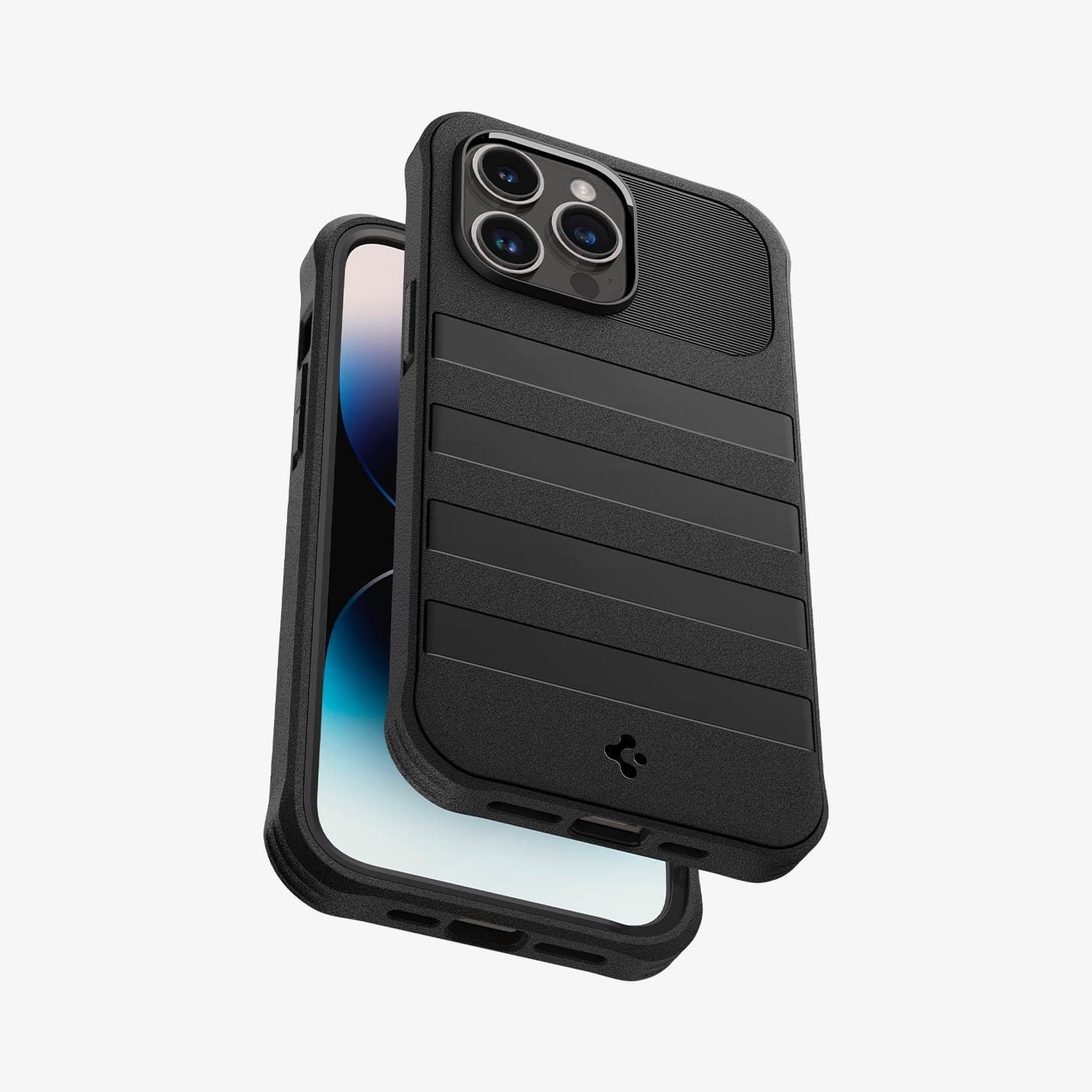 ACS04852 - iPhone 14 Pro Max Case Geo Armor 360 (MagFit) in black showing the back, sides and partial front