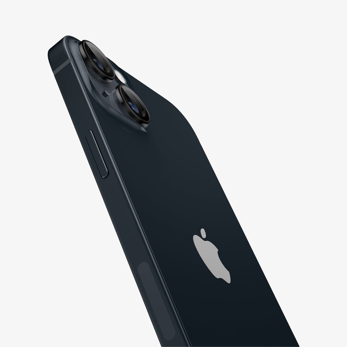 AGL05213 - iPhone 14 / 14 Plus Optik Pro Lens Protector in black showing the back and partial side zoomed in on camera lens