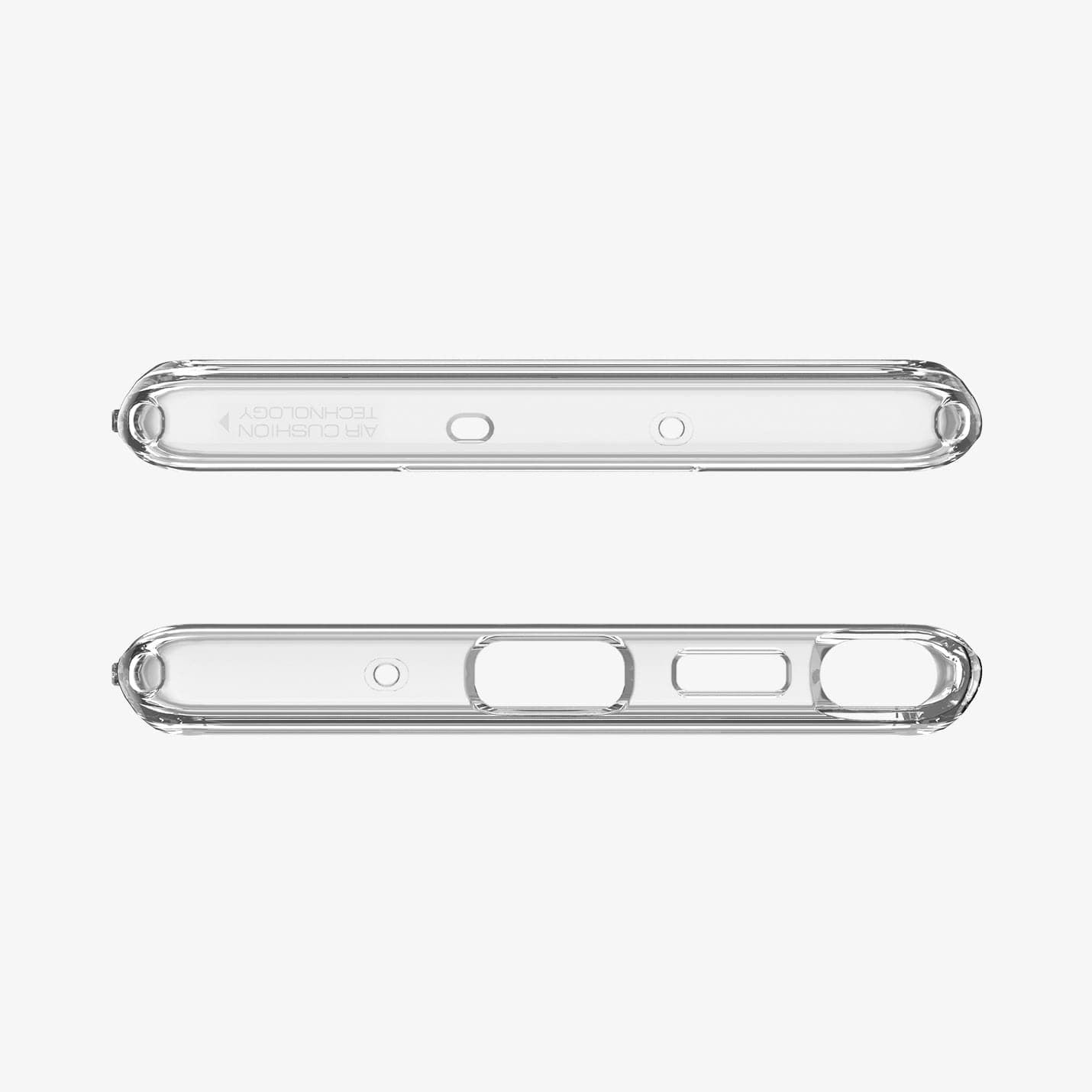 627CS27332 - Galaxy Note 10 Series Ultra Hybrid Case in crystal clear showing the top and bottom