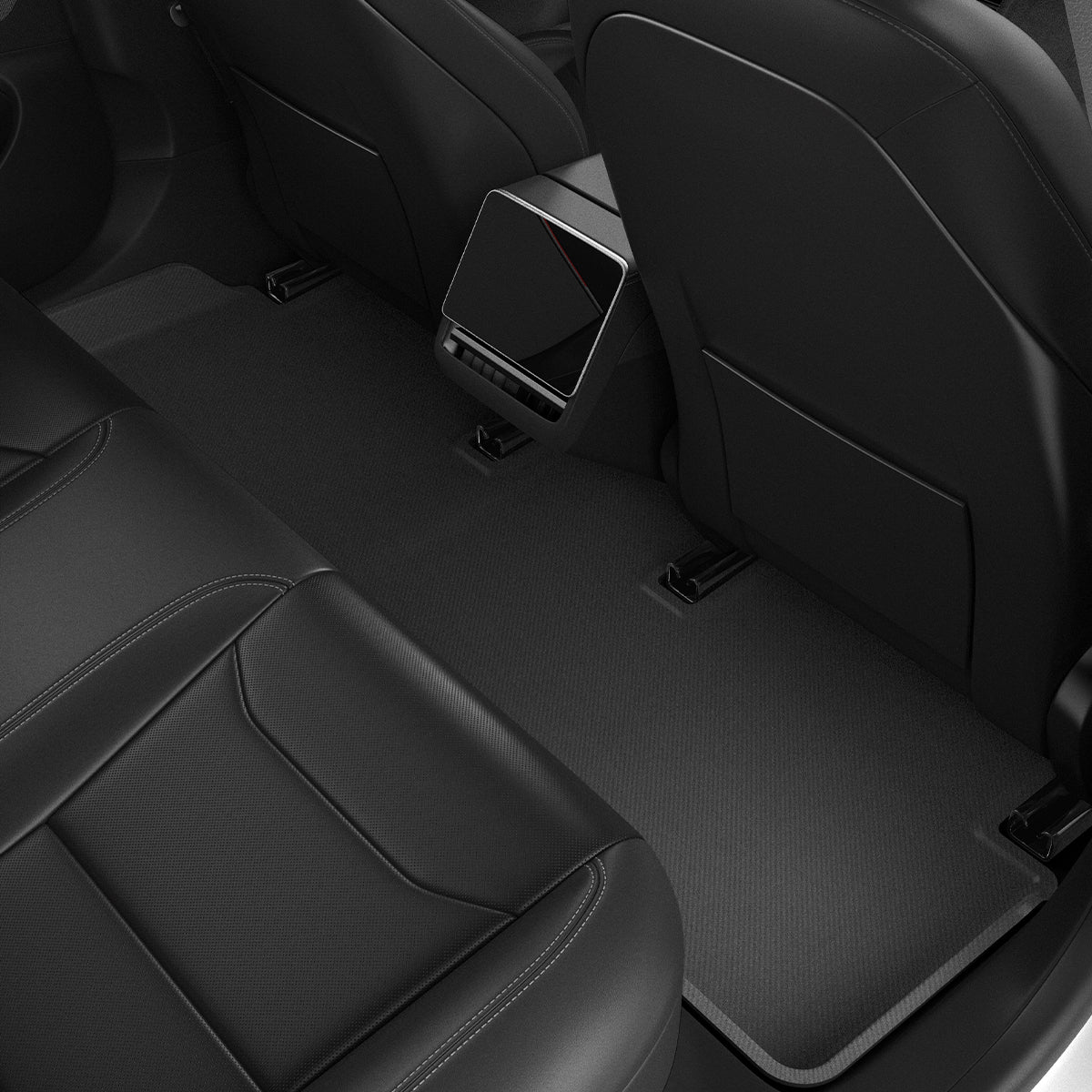 ACP07578 - Tesla Model 3 Highland WeatherBloc Floor Mat TLF-3H in Black showing the floor mat installed on the passenger's seat
