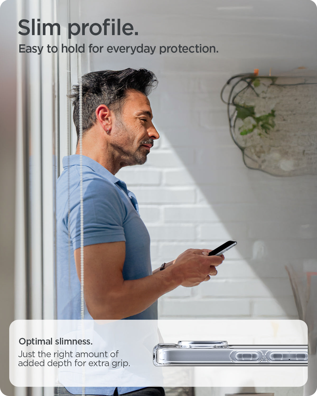 ACS09738 - GajPXL Case Ultra Hybrid in crystal clear showing the slim profile. Easy to hold for everyday protection