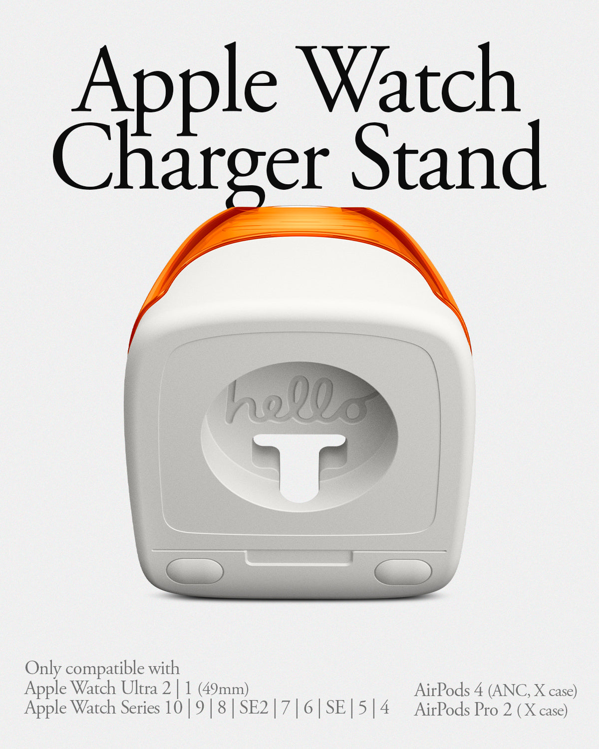 AMP09342 - Apple Watch Classic C1 Charger Stand in tangerine apple watch charger stand. only compatible with apple watch ultra 2,1,0,9,8,7,6,5,4,se2,se
