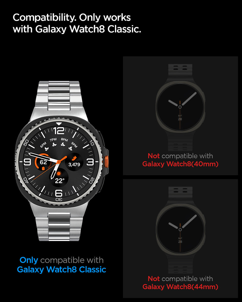AGL09877 - Galaxy Watch 8 46mm GLAS.tR EZ Fit compatibility. only works with galaxy watch 8 46mm. not compatible with galaxy watch 8 44mm, 46mm