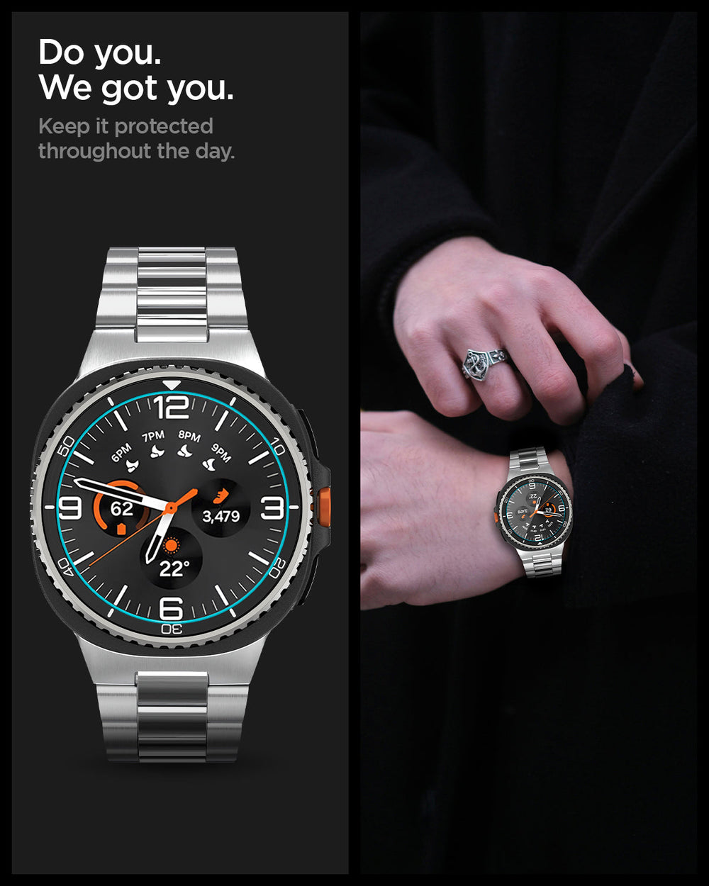 AGL09877 - Galaxy Watch 8 46mm GLAS.tR EZ Fit do you. we got you. keep it protected throughout the day.