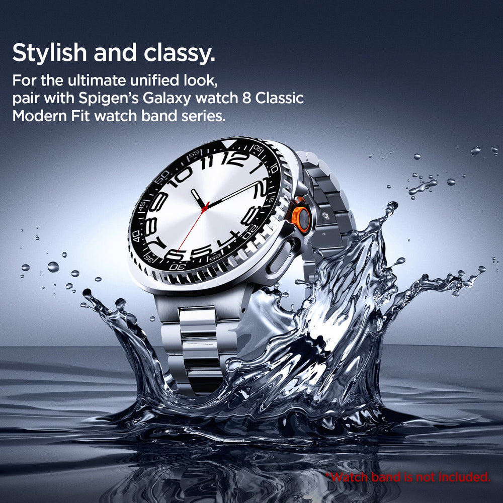 ACS10016 - Galaxy Watch 8 Bezel Tune Pro in black stylish and classy. For the ultimate unified look, pair with spigen's galaxy watch 8 modern fit band series. watch band is not included.