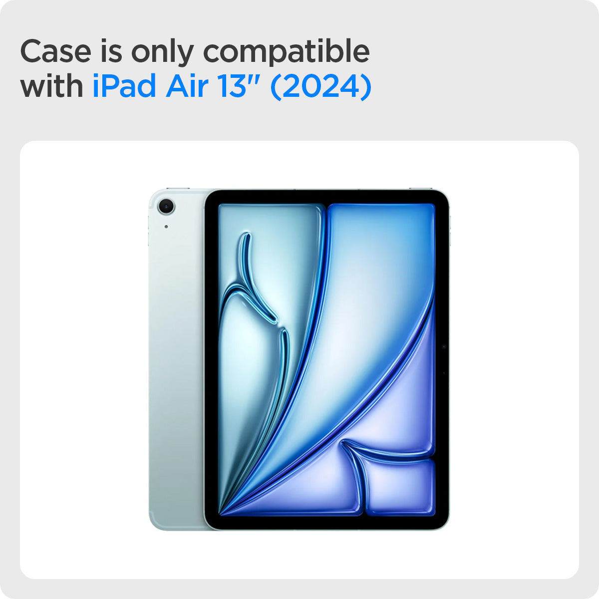 ACS08491 - iPad Air 13-inch (2024) Case Air Skin Pro OneTap in Gray showing the compatibility only with iPad Air 13" (2024)