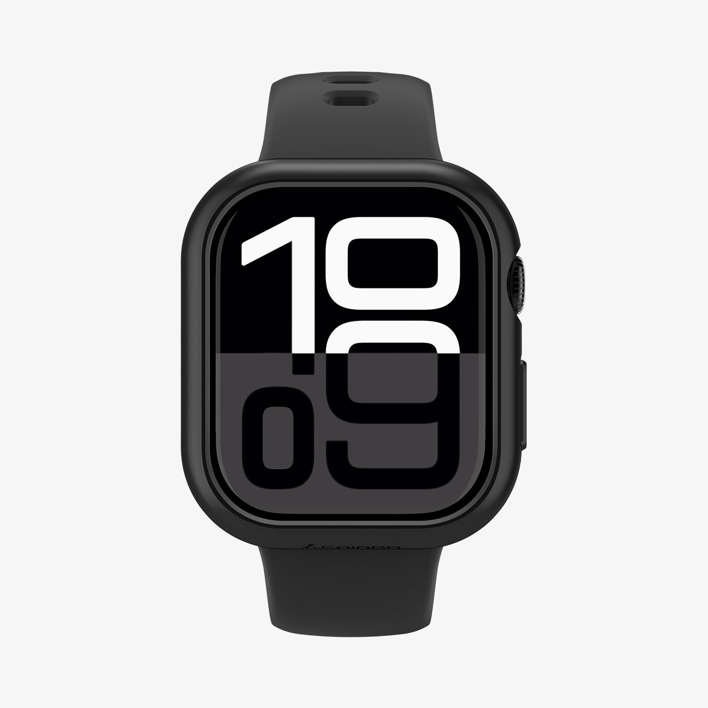 ACS08601 - Apple Watch 10 (46mm) Case Thin Fit in Black showing the front and partial sides