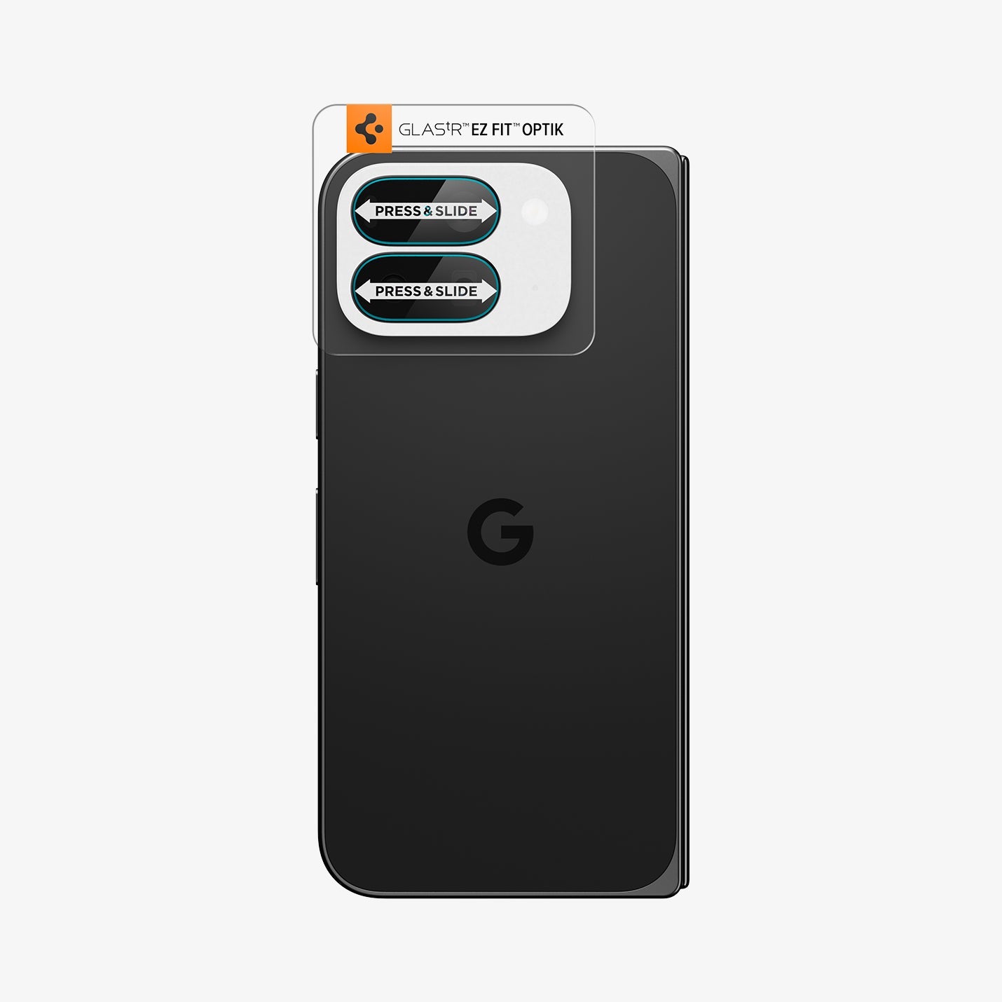AGL09664 - GajPFD Optik EZ Fit Lens Protector showing the installation tray attached to the device