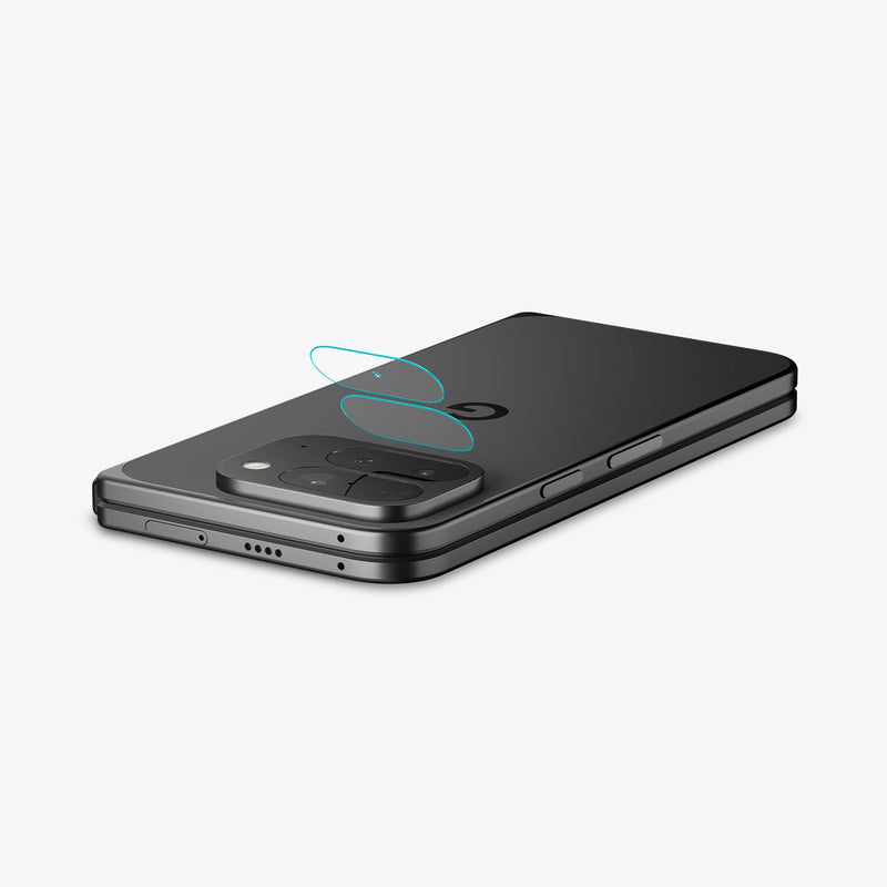 AGL09664 - GajPFD Optik EZ Fit Lens Protector showing the lens protector partially hovering in front of the camera lens