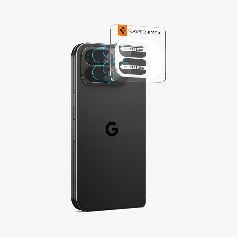 AGL09664 - GajPFD Optik EZ Fit Lens Protector showing the installation tray with lens attached to the device