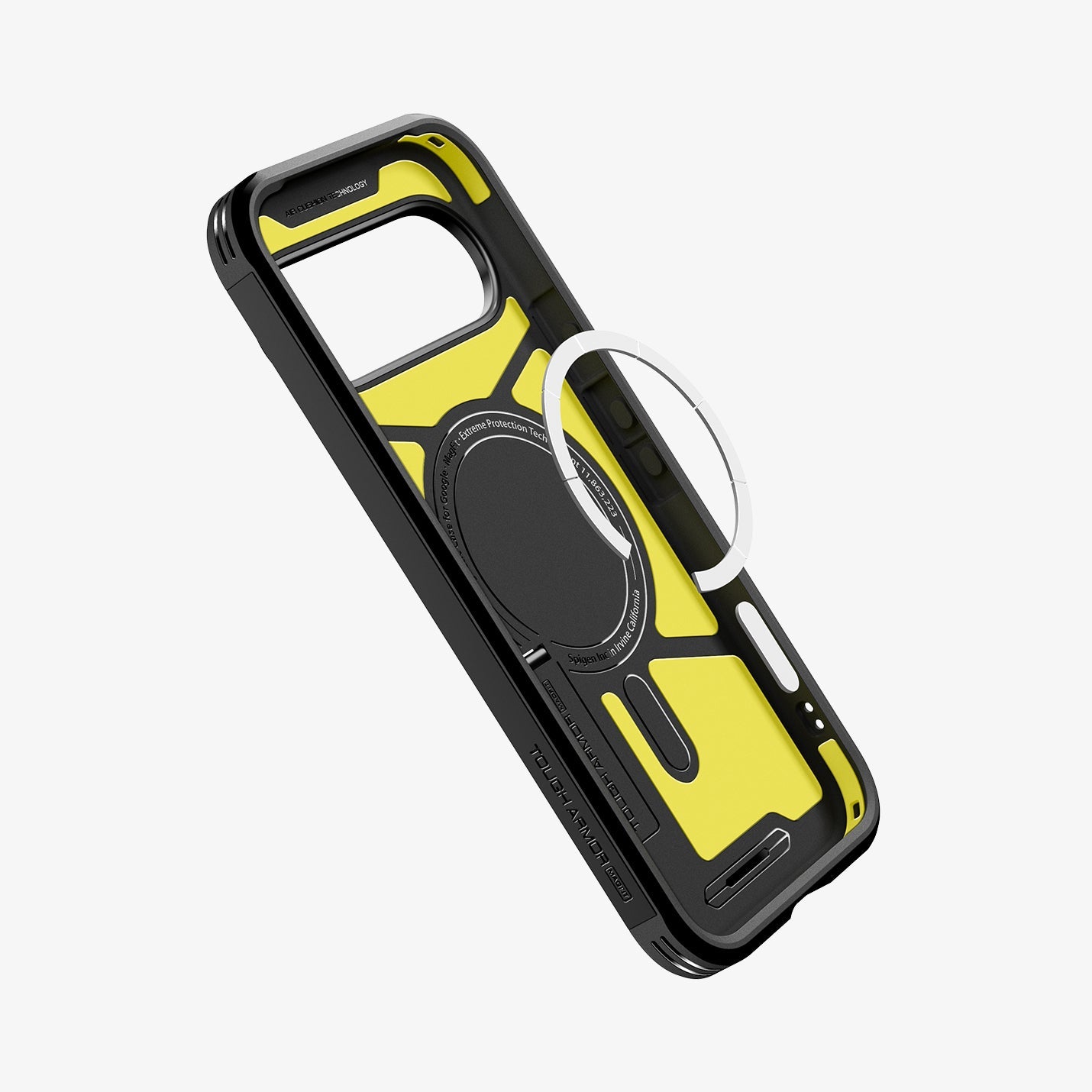 ACS09728 - Pixel 10 Pro XL Tough Armor AI (MagFit) in black showing the inside magnet ring layers