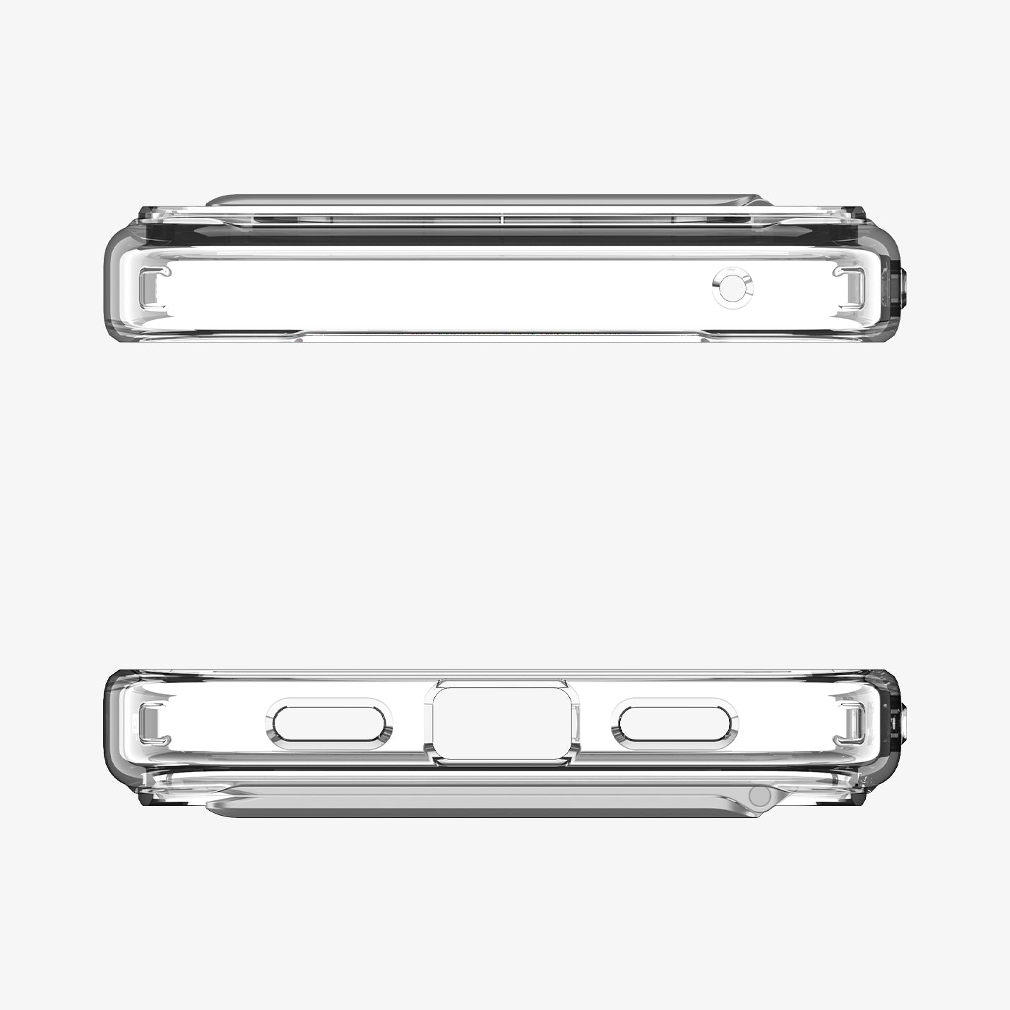 ACS09716 - Pixel 10 / 10 Pro Case Slim Armor Essential S (MagFit) in crystal clear showing the top and bottom