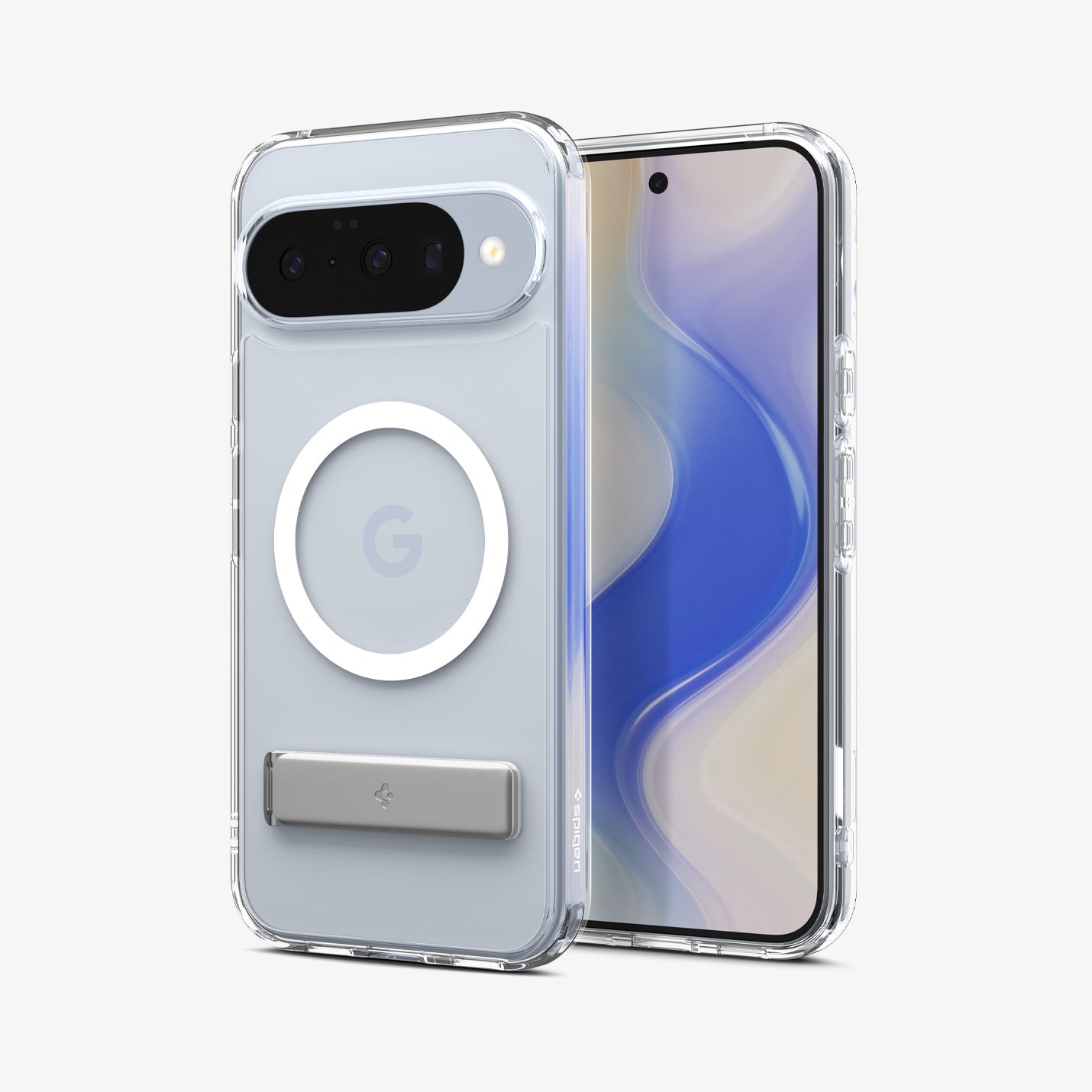 ACS09716 - Pixel 10 / 10 Pro Case Slim Armor Essential S (MagFit) in crystal clear showing the back and front