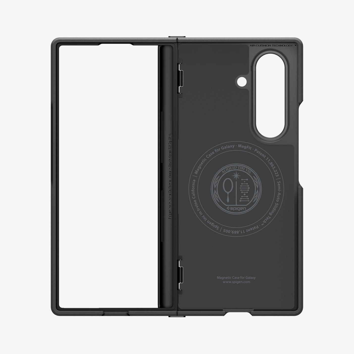 ACS09551 - Galaxy Z Fold 7 - Slim Armor Pro (MagFit) in black showing front and back