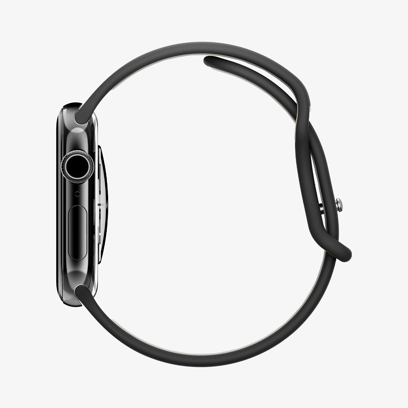 AMP09321 - Apple Watch Series - Nano Pop 46mm in Black Sesame showing the side facing left