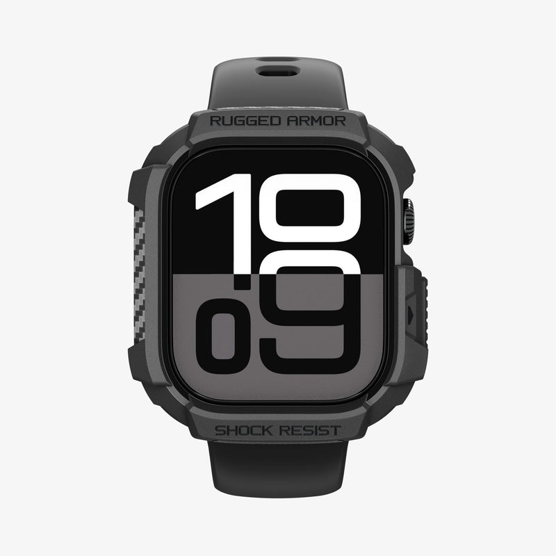 ACS10491 - Apple Watch 10/11 (42mm) Rugged Armor 2 in Matte Black showing the front