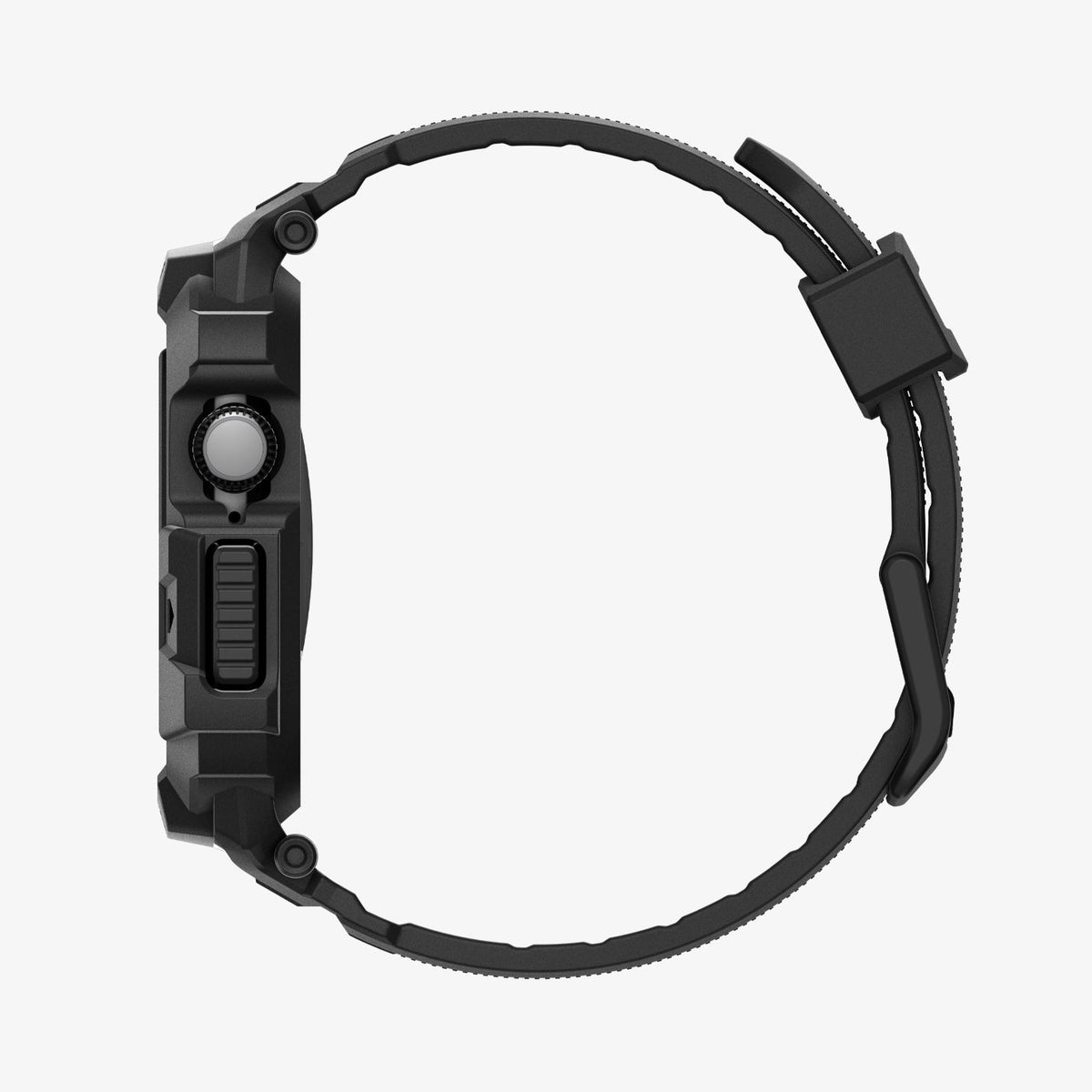 ACS10503 - Apple Watch 10/11 (46mm) Rugged Armor Pro 2 in Matte Black showing the side