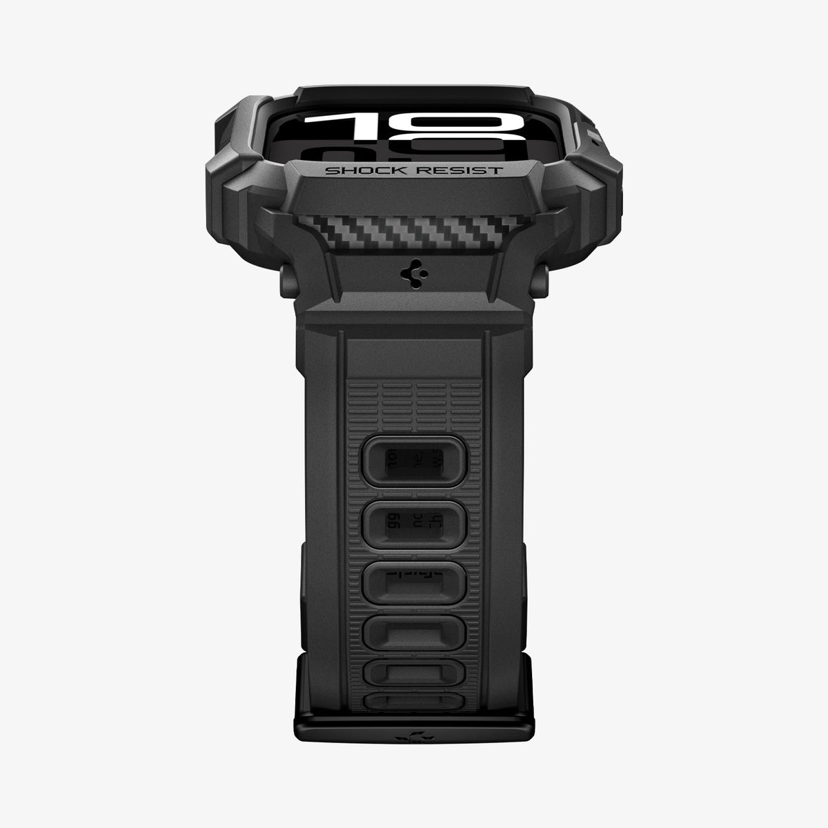 ACS10503 - Apple Watch 10/11 (46mm) Rugged Armor Pro 2 in Matte Black showing the front and bottom