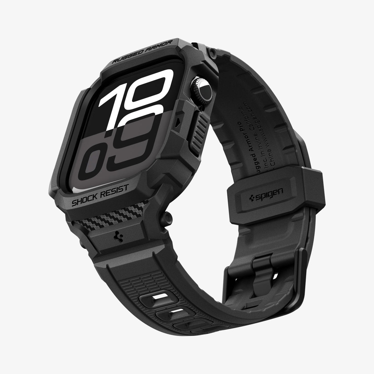 ACS10503 - Apple Watch 10/11 (46mm) Rugged Armor Pro 2 in Matte Black showing the front, bottom and side