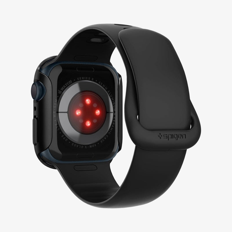 ACS04174 - Apple Watch Series (45mm) Case Thin Fit in black showing the back