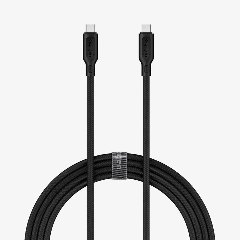 000CA25702 - DuraSync USB-C to USB-C 2.0 showing both ends of the cable and cable organized