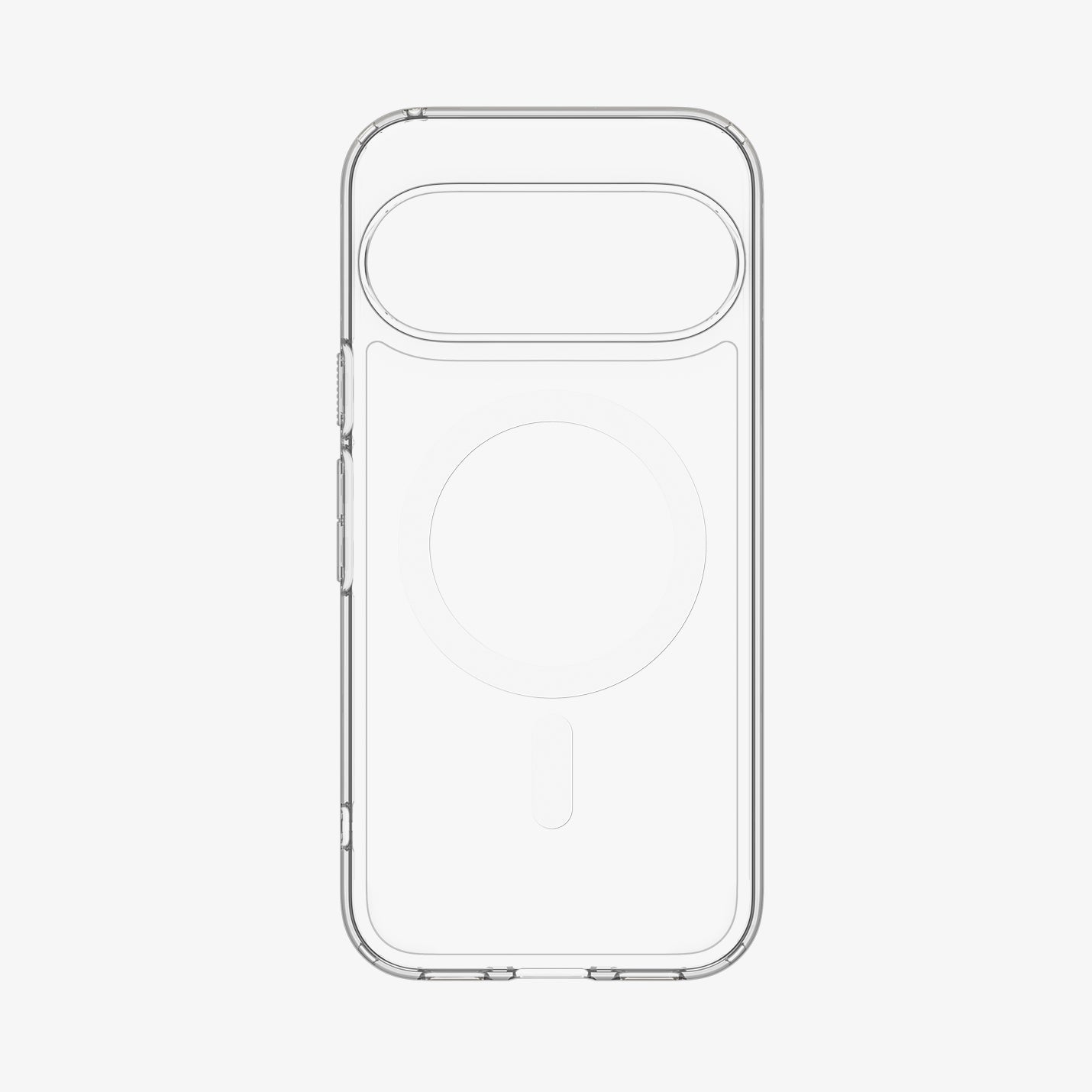 ACS11451 - Pixel 11 Pro XL Ultra Hybrid (Mag Fit) Clear White case showing the built in MagFit ring, transparent design, and raised camera surround.