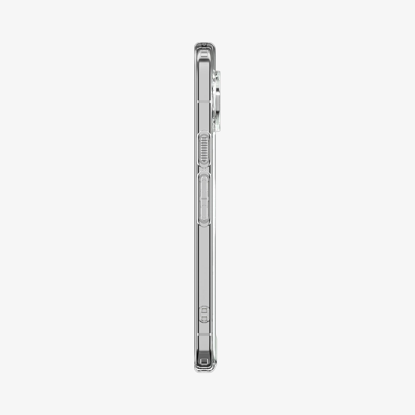 ACS11451 - Pixel 11 Pro XL Ultra Hybrid (Mag Fit) Clear White slim side profile showing responsive button covers, textured power button, precise cutouts, and a raised camera surround.